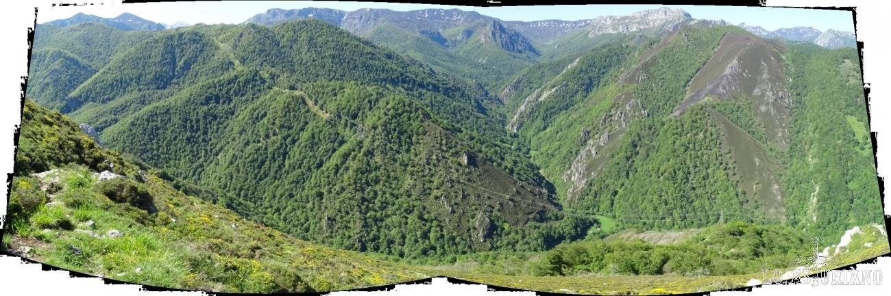 El valle del todavía joven río Nalón, con los preciosos hayedos del Parque Natural de Redes en su entorno.